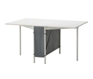 Mesa de alas plegable blanca con 2 sillas