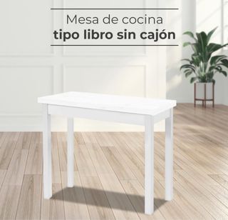 Mesa de cocina extensible blanca