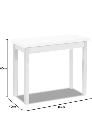 Mesa de cocina extensible blanca