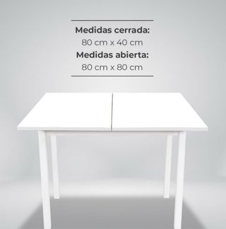 Mesa de cocina extensible blanca