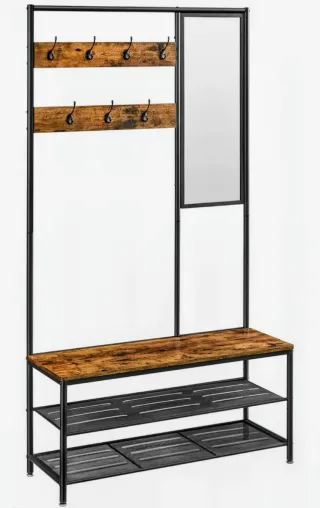 Mobile ingresso con appendiabiti, specchio e scarpiera