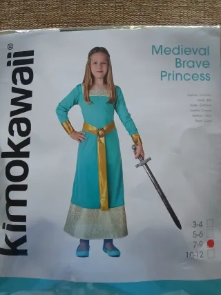 Disfraz Princesa Medieval Niña Talla 7-9