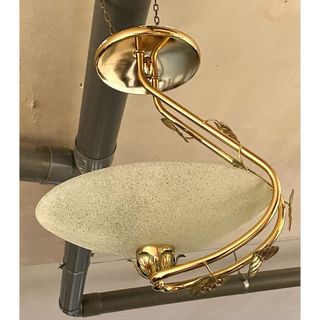 Lámpara Art Decó Cristal y Metal Dorado