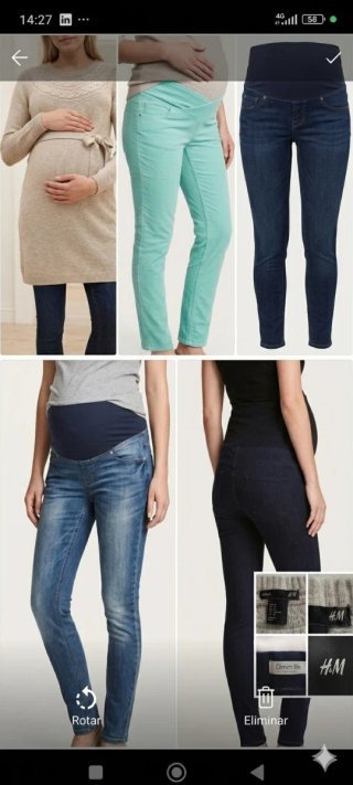 Lote 7 Pantalones y un vestido Premamá H&M. T. 38