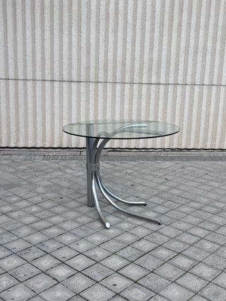 Mesa italiana vintage cristal y metal