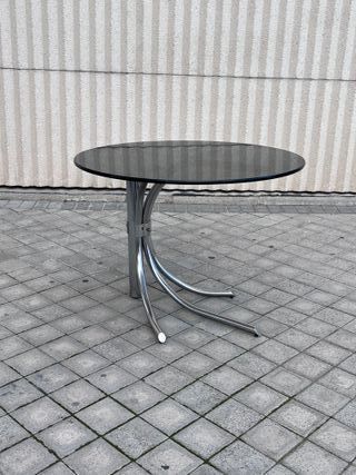 Mesa italiana vintage cristal y metal