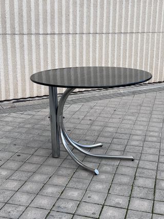 Mesa italiana vintage cristal y metal