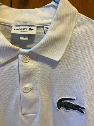 Polo Lacoste Blanco Talla M