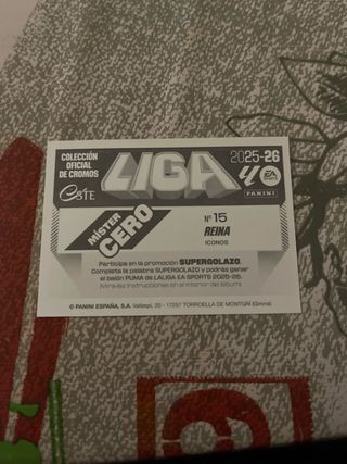 Cromo Mister Cero Pepe Reina Panini