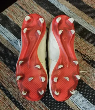 Zapatillas Fútbol Talla 40 Blancas Naranja