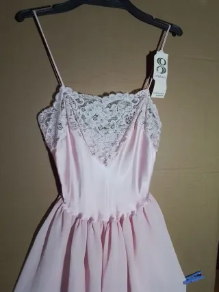 Camisón Sinfonia Vintage Talla L Encaje Rosa