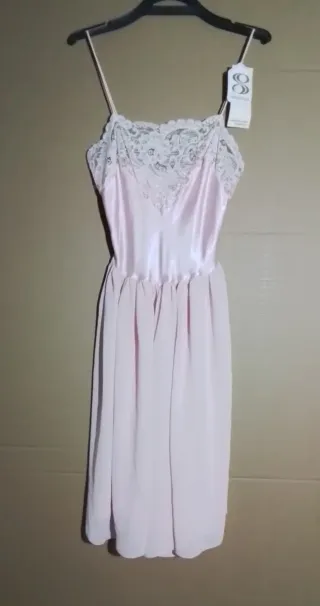 Camisón Sinfonia Vintage Talla L Encaje Rosa