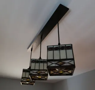Lámpara tipo Tiffany Techo 3 Luces Vidrio