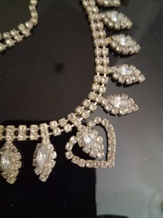 Set Collana e Bracciale Strass Argento