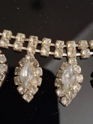 Set Collana e Bracciale Strass Argento