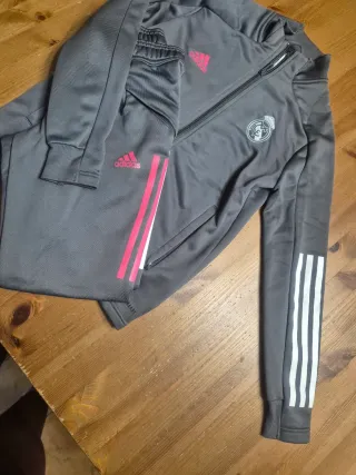 Chándal Real Madrid Adidas Gris y Rosa