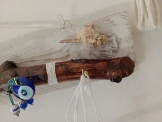 Portagioie shabby chic legno e conchiglie