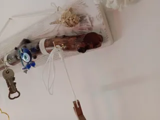 Portagioie shabby chic legno e conchiglie