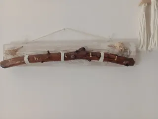 Portagioie shabby chic legno e conchiglie