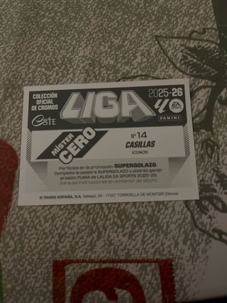 Cromo Mister Cero Iker Casillas Panini