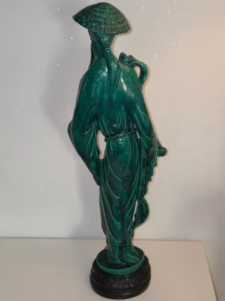 ESTATUA  de Malaquita Hombre Sabio