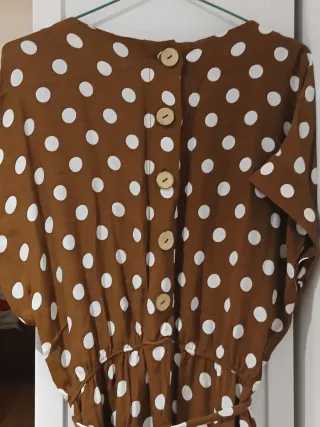 Vestido Mango lunares marrón talla L