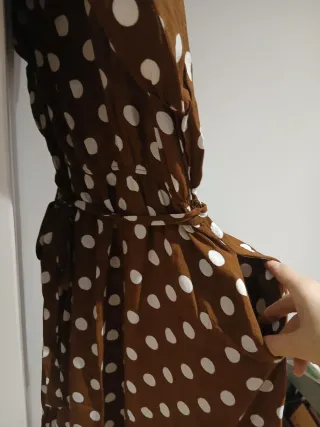 Vestido Mango lunares marrón talla L