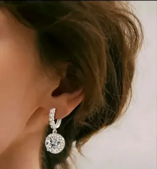 Pendientes Moissanitas 4CT Plata de Ley