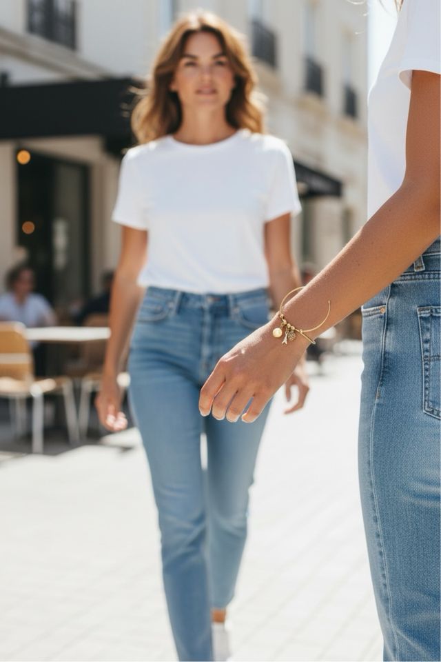 Pulsera dorada con charms