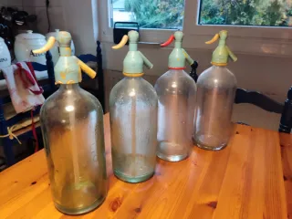 Lote 4 sifones vidrio vintage.