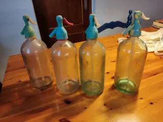 Lote 4 sifones vidrio vintage.