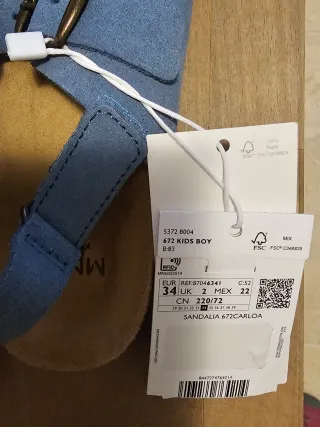 Sandalias azules piel niño/a num. 34