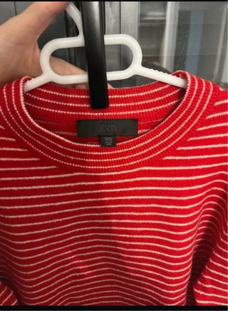 Jersey Zara Rayas Rojas Talla L