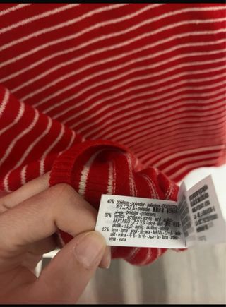 Jersey Zara Rayas Rojas Talla L