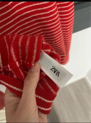 Jersey Zara Rayas Rojas Talla L