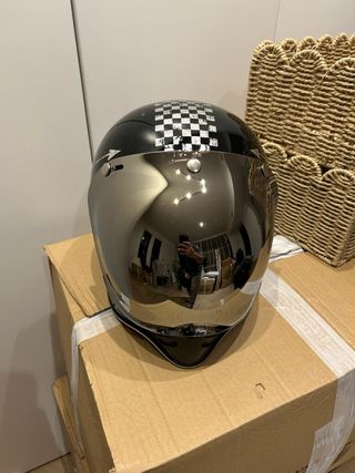 Casco Premier Integral Gráfico Negro/Plata. Talla