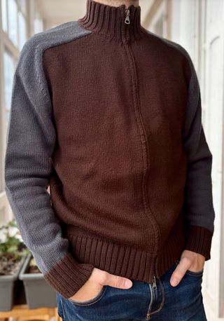 Jersey Hombre Talla L Rayas Azul Naranja