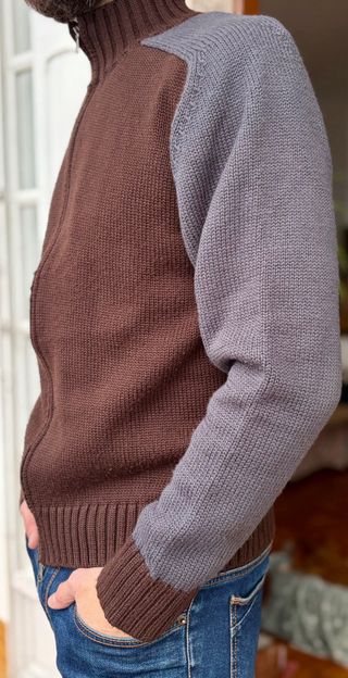 Jersey Hombre Talla L Rayas Azul Naranja