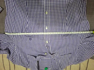 Camisa Benetton cuadros morado y blanco