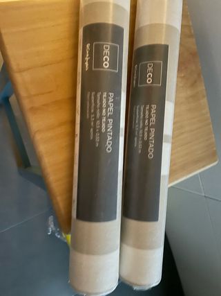 Papel pintado Deco rayas beige y blanco