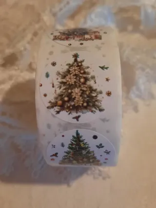 Rolo 500 etiquetas Natal pinheiro presente