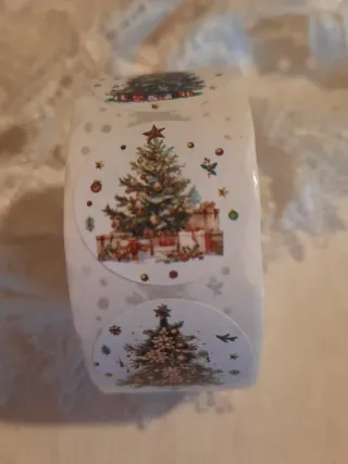 Rolo 500 etiquetas Natal pinheiro presente