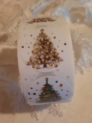 Rolo 500 etiquetas Natal pinheiro presente