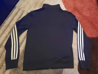 Felpa Adidas nera con strisce bianche