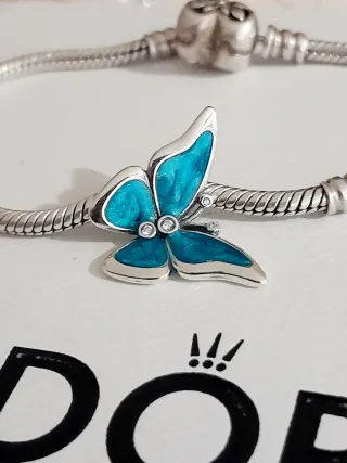 Charm Farfalla Pandora Blu/Argento