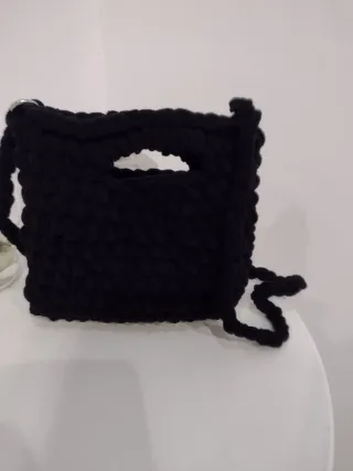 Borsa tracolla ciniglia nera