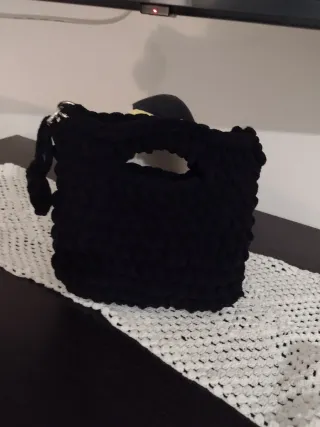 Borsa tracolla ciniglia nera