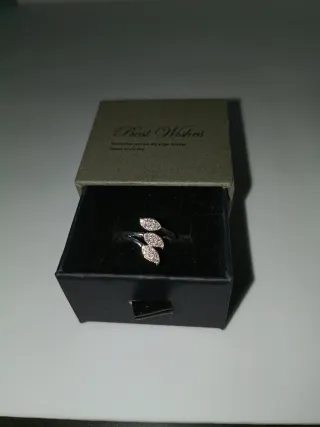 Anillo Plata Hojas Circonitas