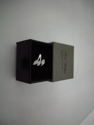 Anillo Plata Hojas Circonitas