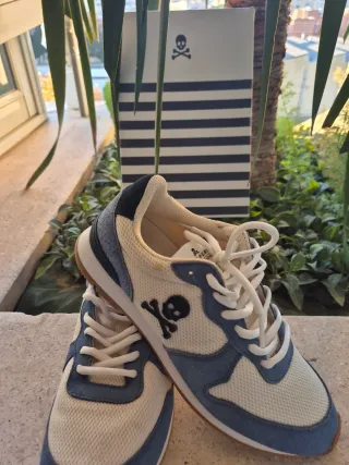 Botines Scalpers Azul/Blanco Talla 38